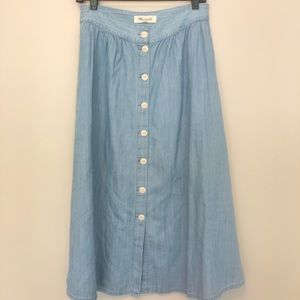 Madewell Button front skirt